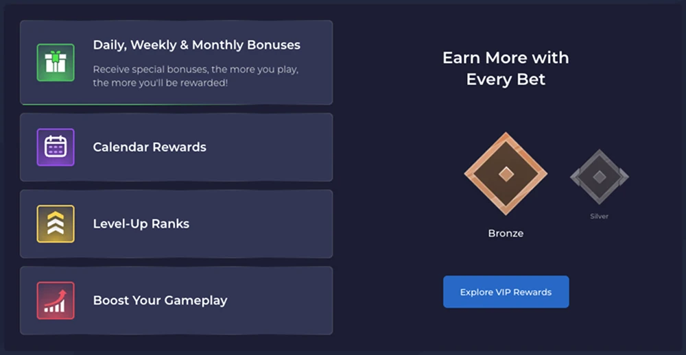 Rainbet rewards screen